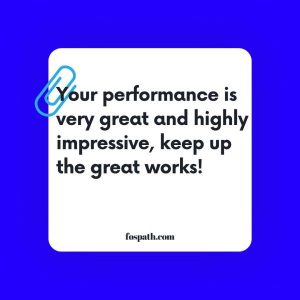 Comments For Overall Performance