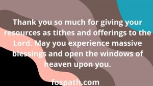 Thank You For Your Tithes And Offerings